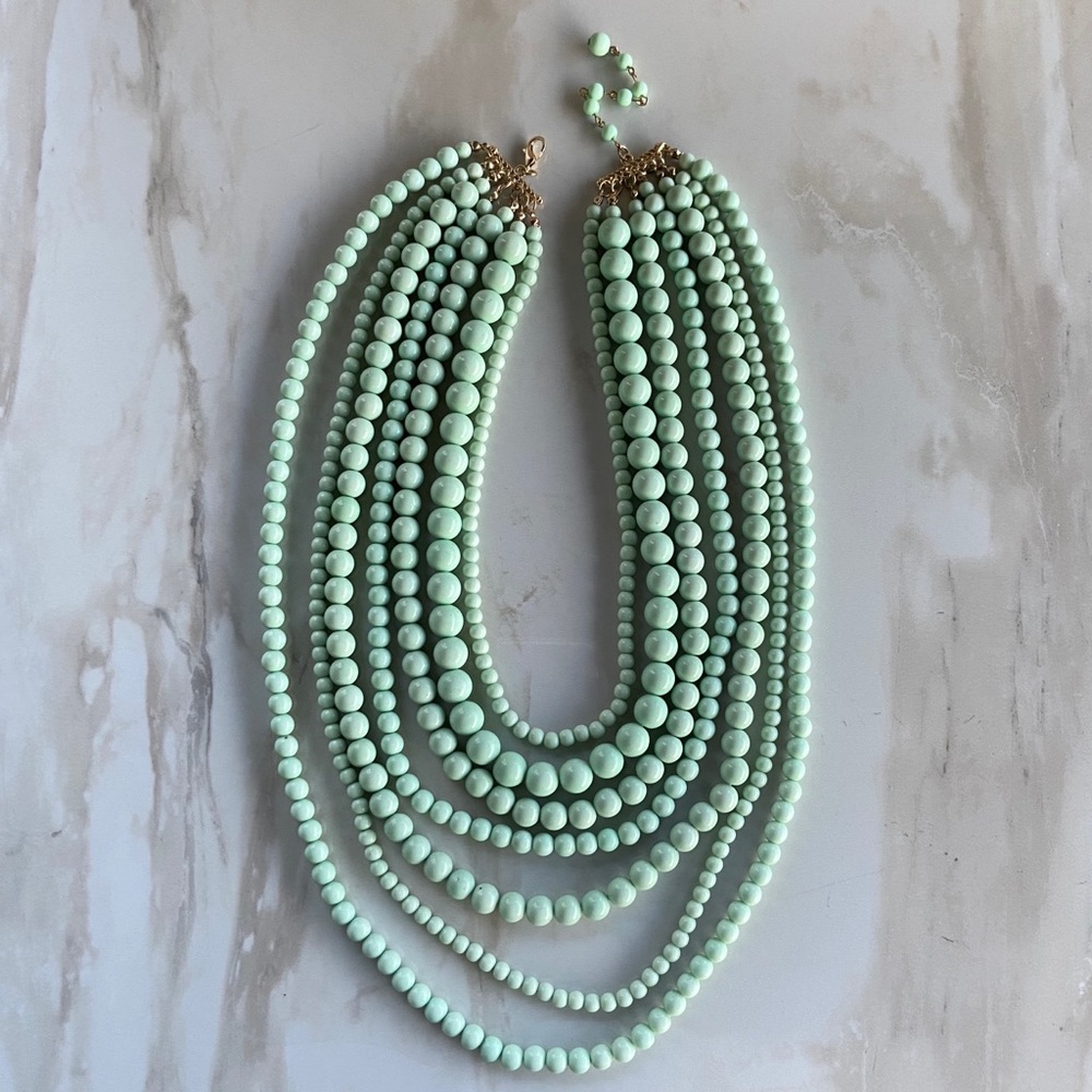 New! Mint beaded necklace - Picture 7 of 11